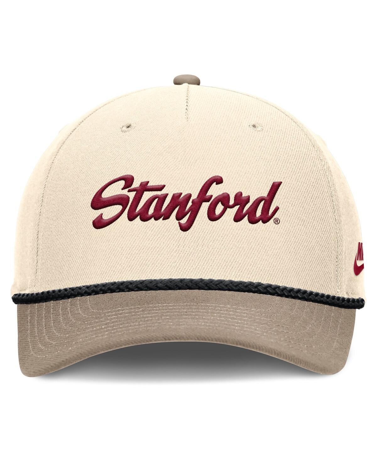 Nike Men's Natural Stanford Cardinal Rise Legacy Throwback Logo Adjustable Hat In Brown
