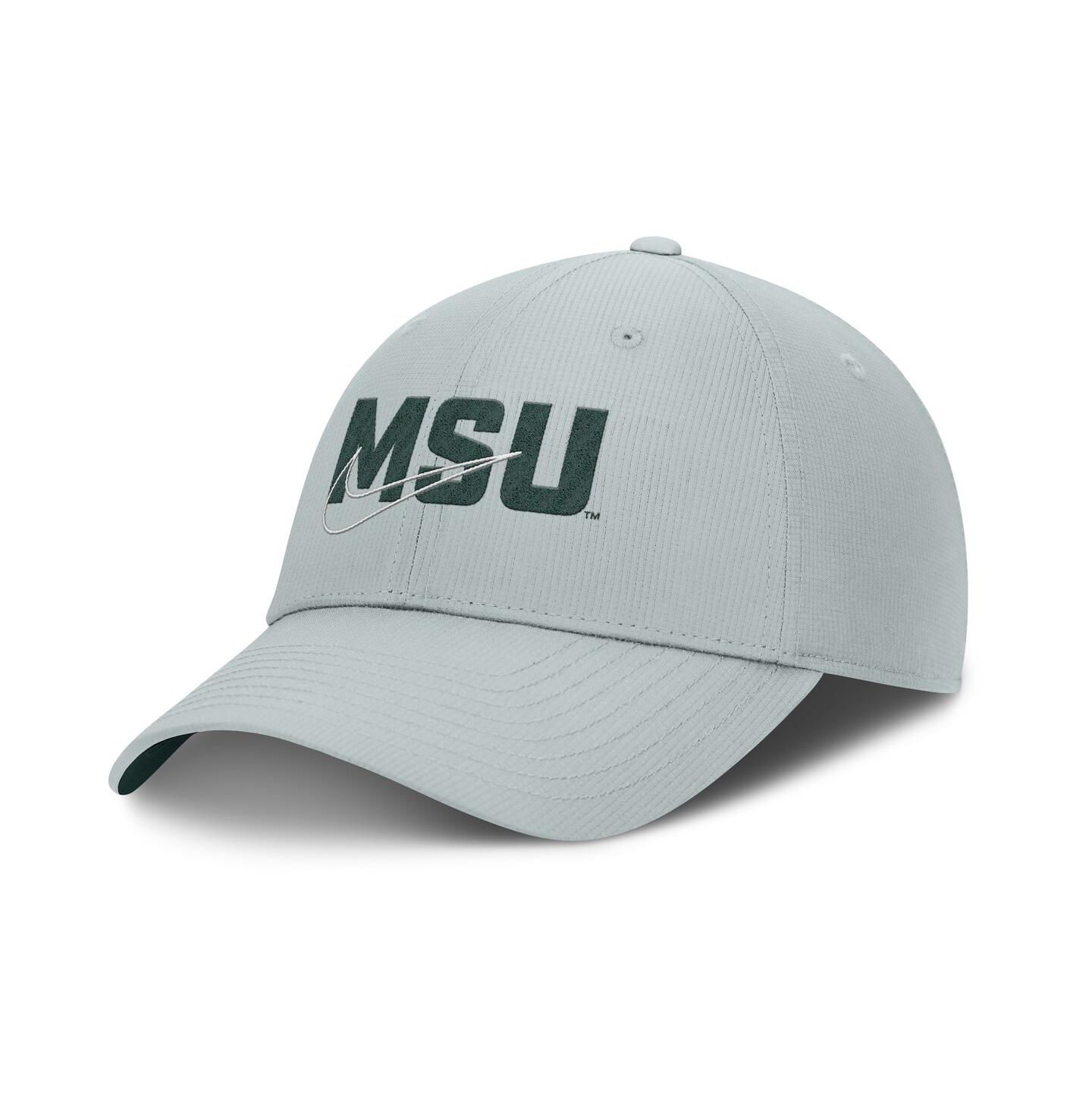 Мужская кепка Nike Gray Michigan State Spartans Club Prep Performance Adjustable Hat — фото 1
