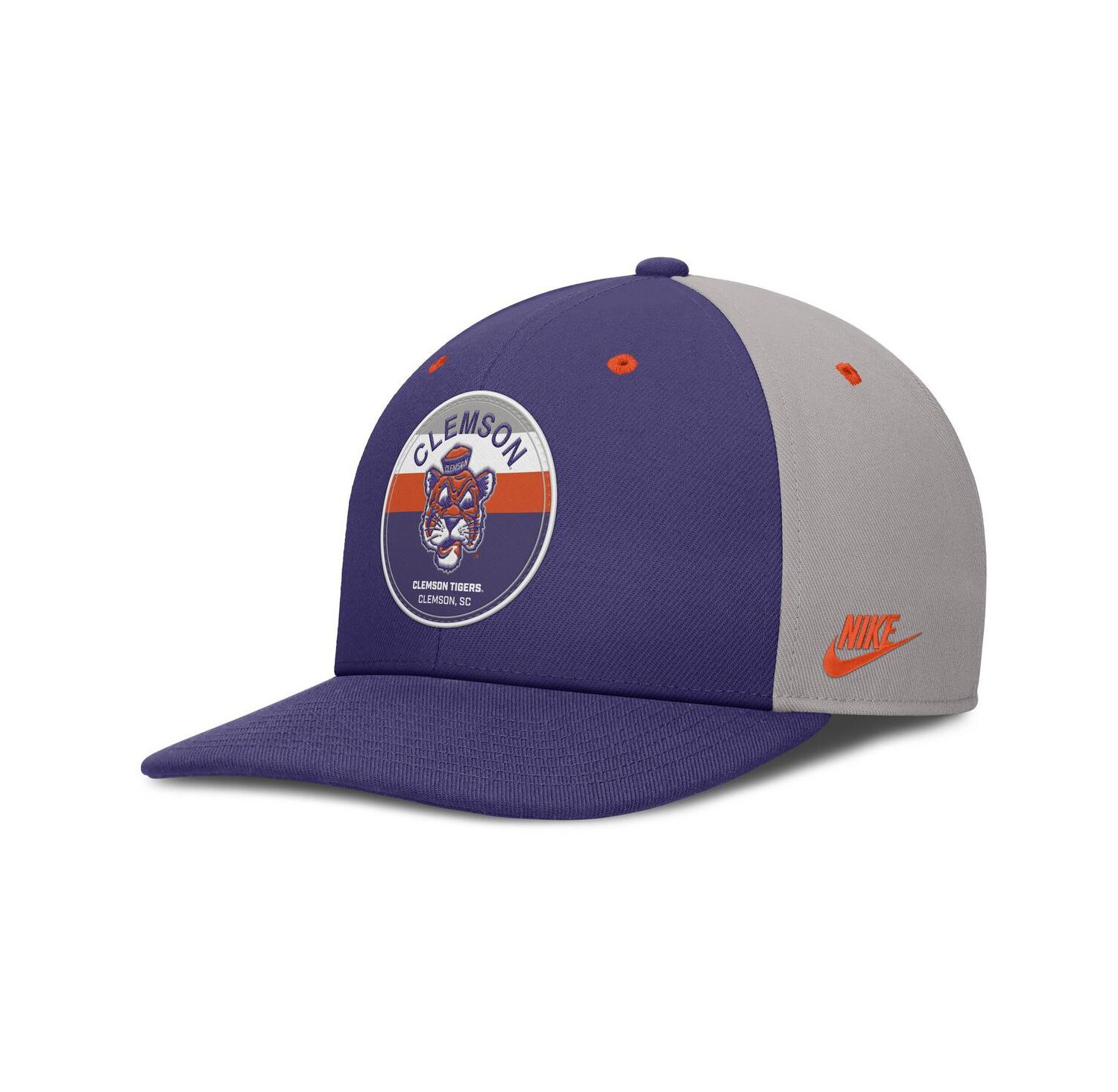 Men's Purple/Gray Clemson Tigers Prep Pro Performance Snapback Hat