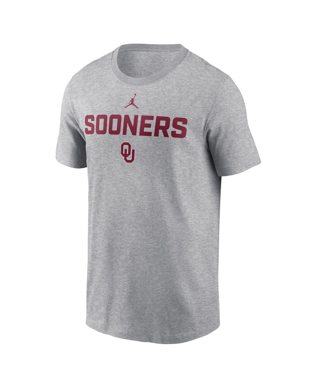 Jordan Men's Heather Gray Oklahoma Sooners Campus 2-hit T-shirt In Gray
