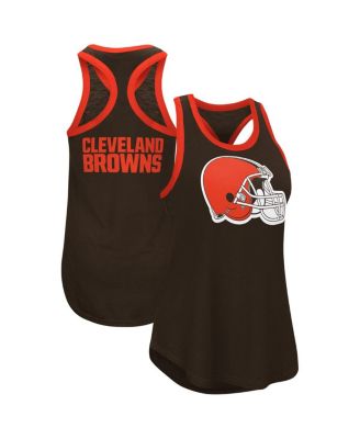 G-III 4Her by Carl Banks - Women's Brown Cleveland Browns Tater Burnout Scoop Neck Tank Top