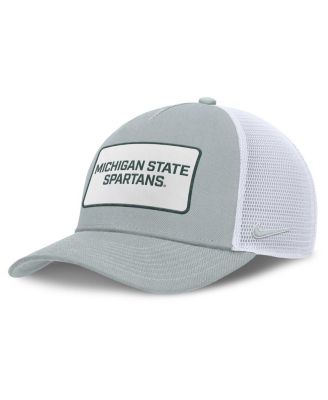 Nike - Men's Gray/White Michigan State Spartans 2025 On-Field Rise Patch Trucker Adjustable Hat