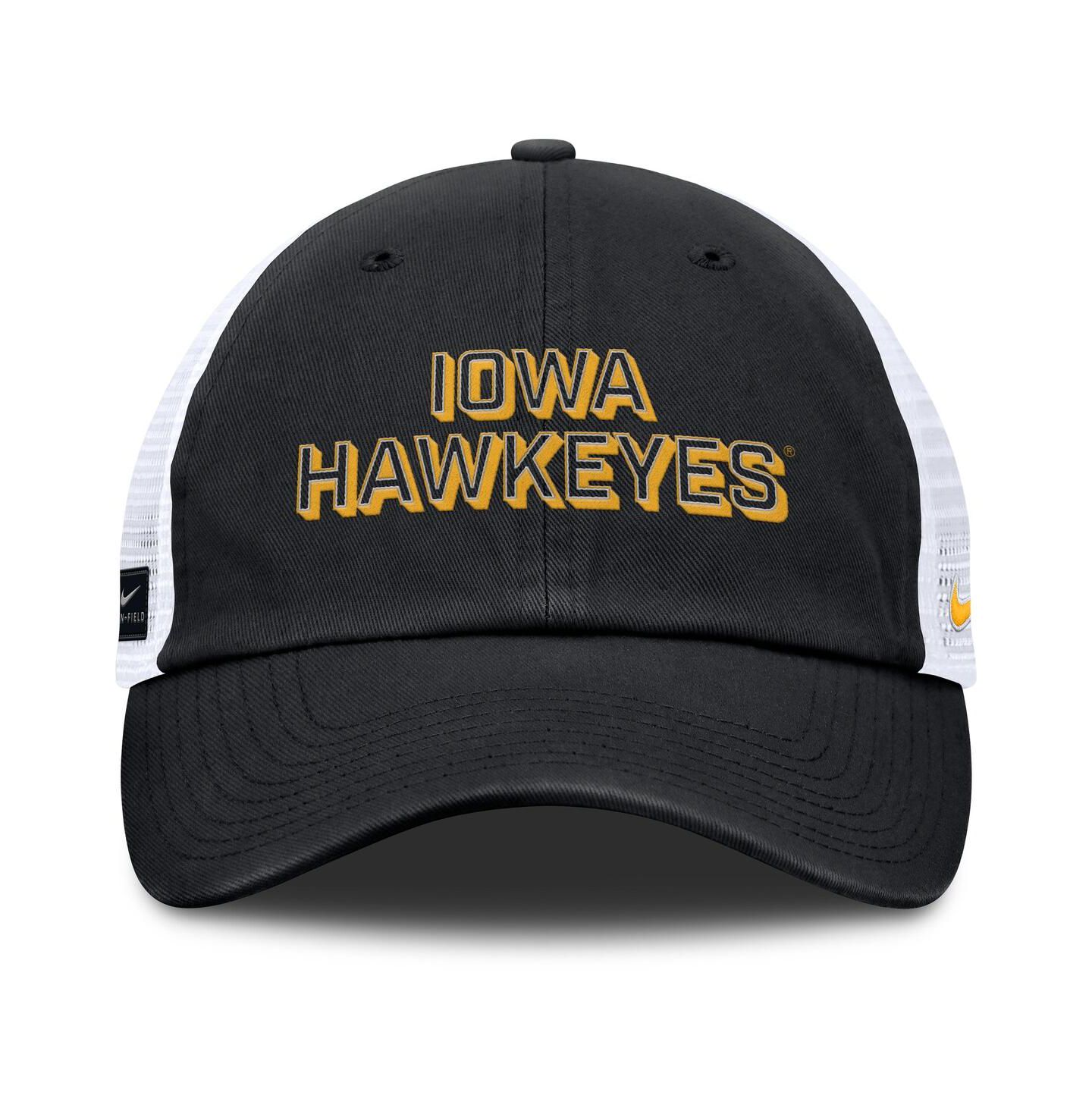 Мужская кепка Nike Black Iowa Hawkeyes 2025 Gameday On-Field Club Adjustable Trucker Hat — фото 2
