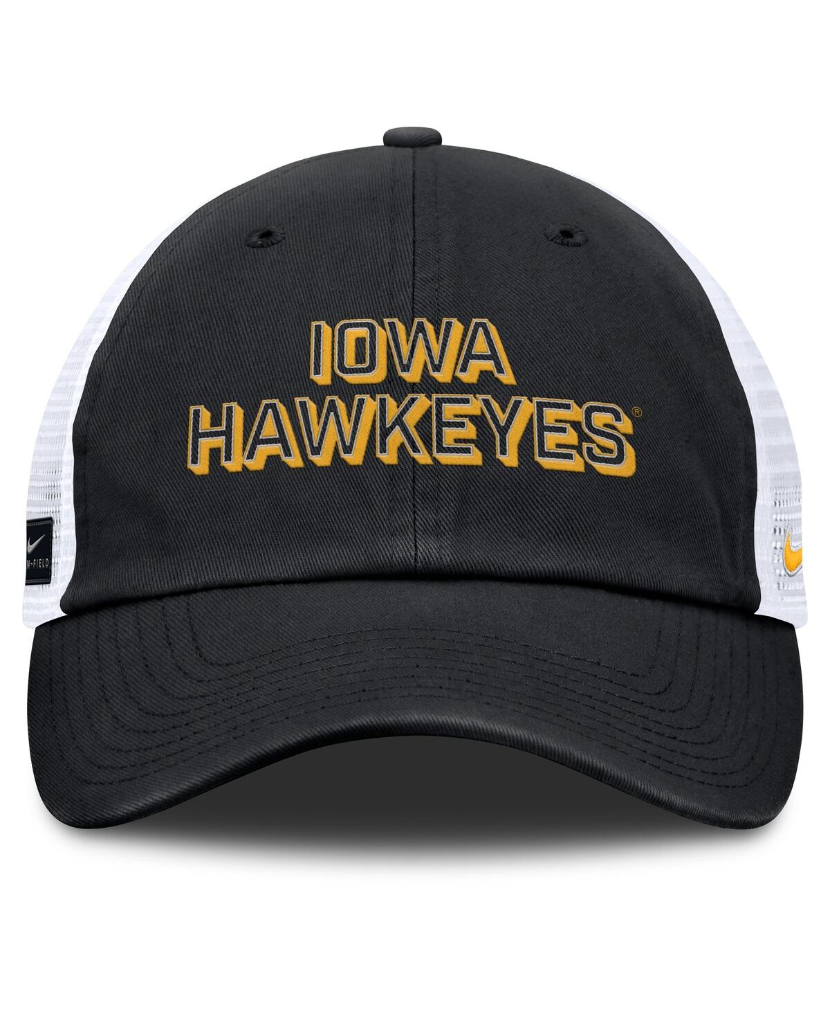 Nike Men's Black Iowa Hawkeyes 2025 Gameday On-field Club Adjustable Trucker Hat In Black