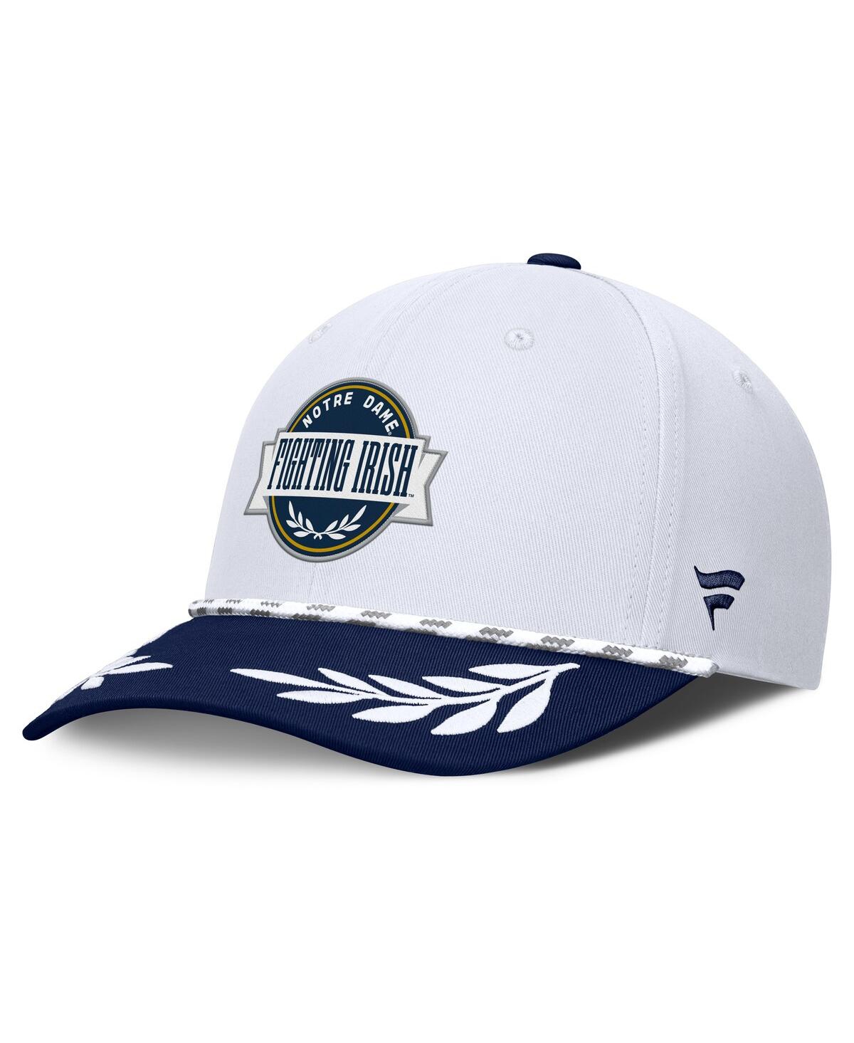 Men's White/Navy Notre Dame Fighting Irish Admiral Adjustable Hat - White, Navy