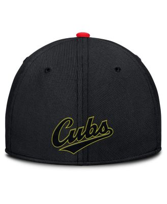 Men's Crimson/Black Chicago Cubs Neon 90s Rise Swoosh Flex Hat