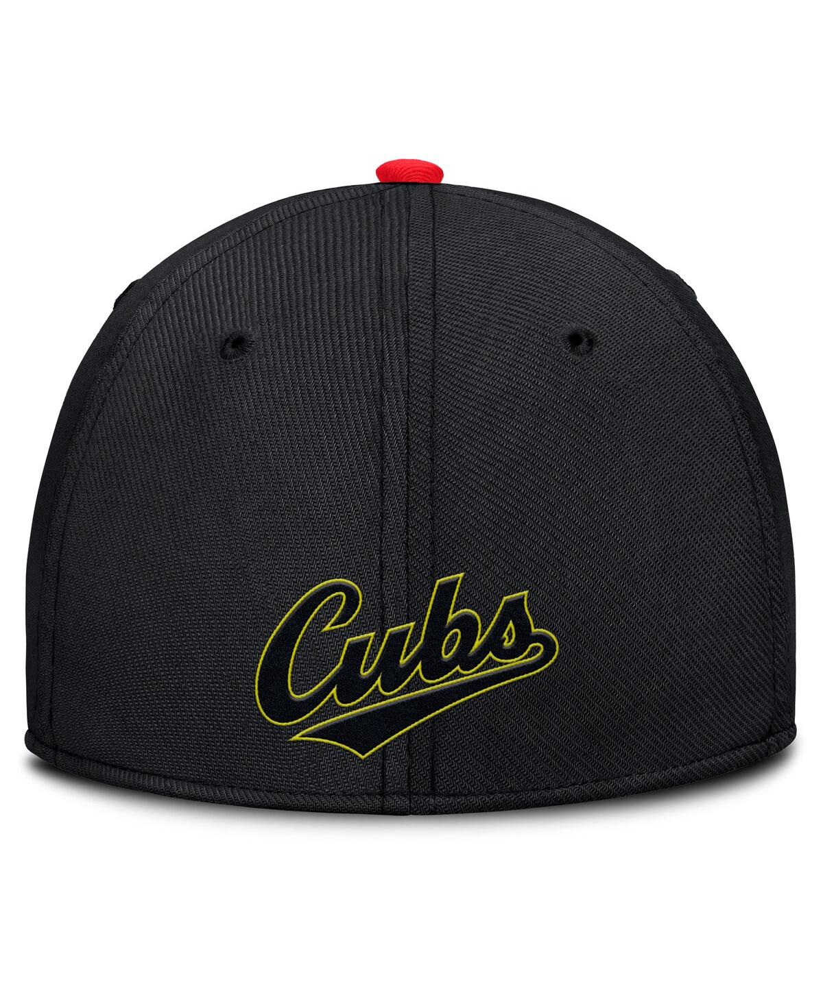 Nike Men's Crimson/black Chicago Cubs Neon 90s Rise Swoosh Flex Hat