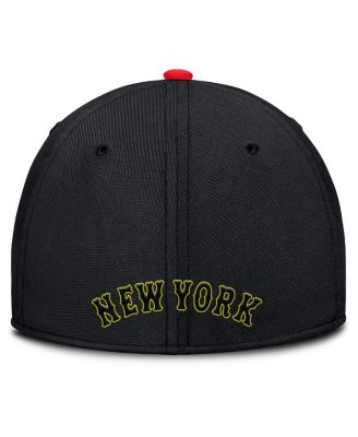 Men's Crimson/Black New York Mets Neon 90s Rise Swoosh Flex Hat