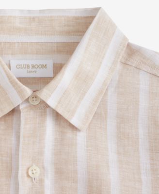 Men's Facil Stripe Linen Long-Sleeve Shirt, Macy's Exclusive