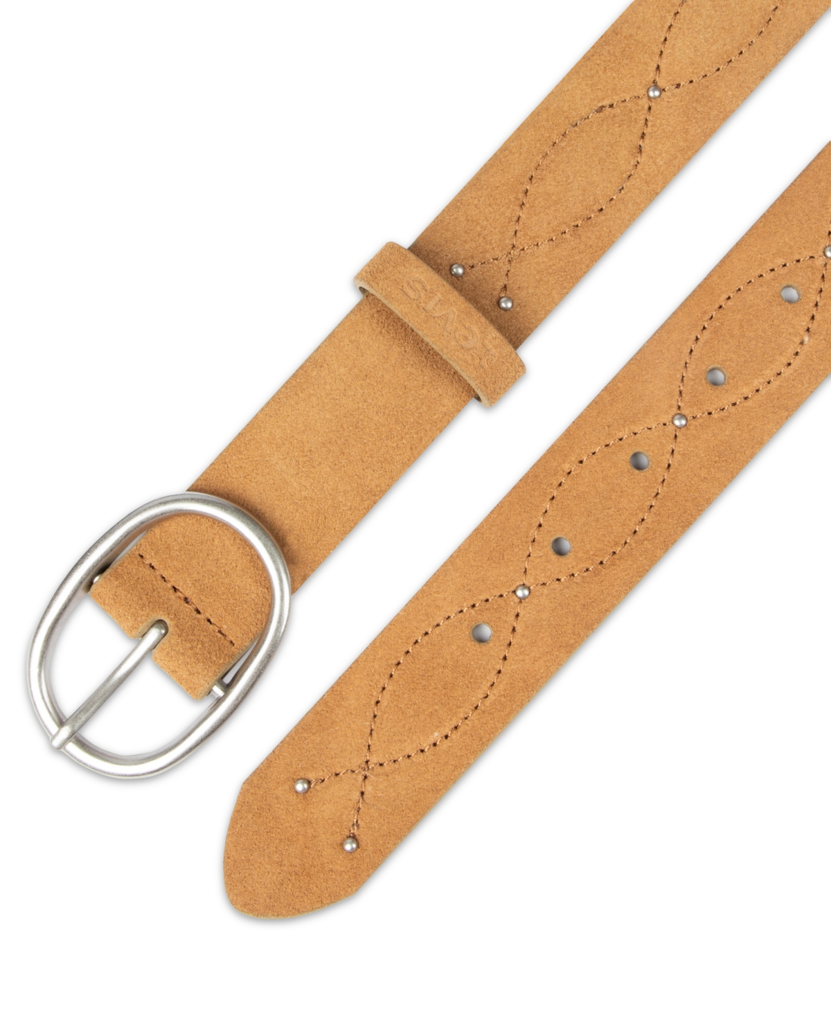 Levi's Western Stitched & Studded Suede Belt In Orange