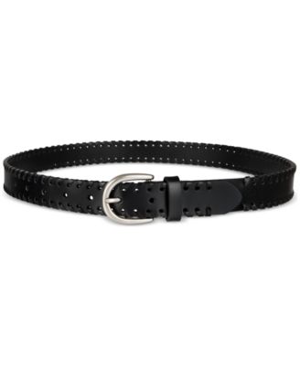 Laced-Edge Casual Leather Belt