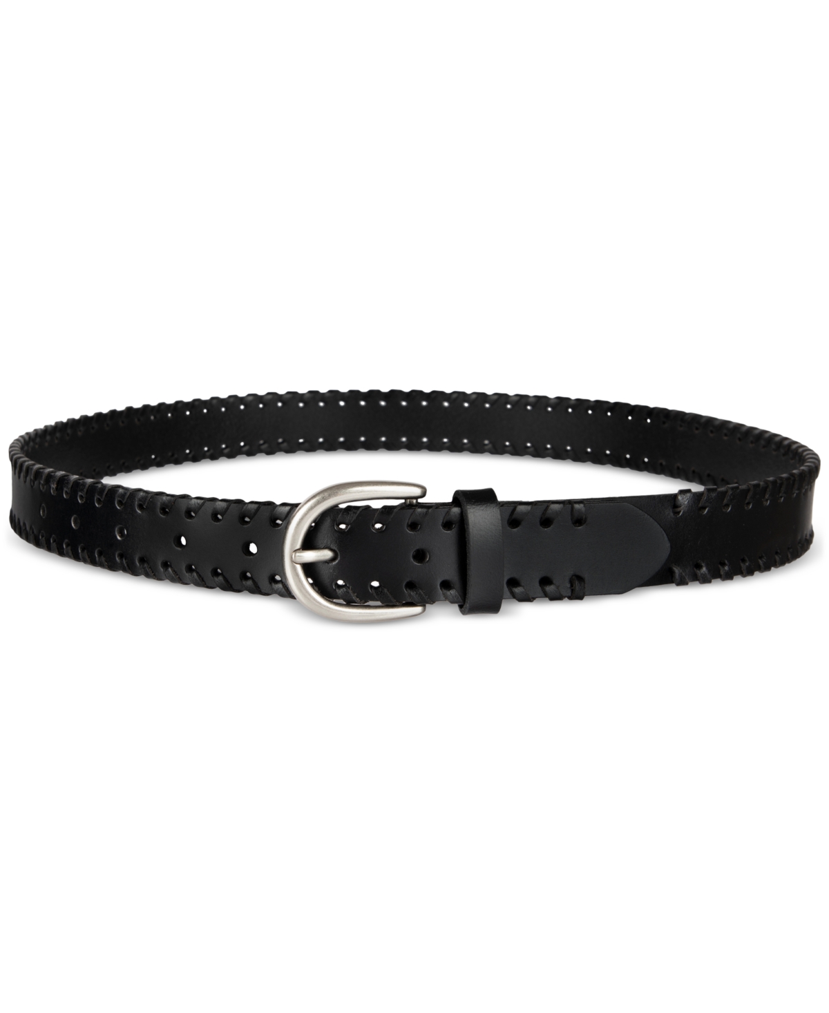 Levi's Laced-edge Casual Leather Belt In Black