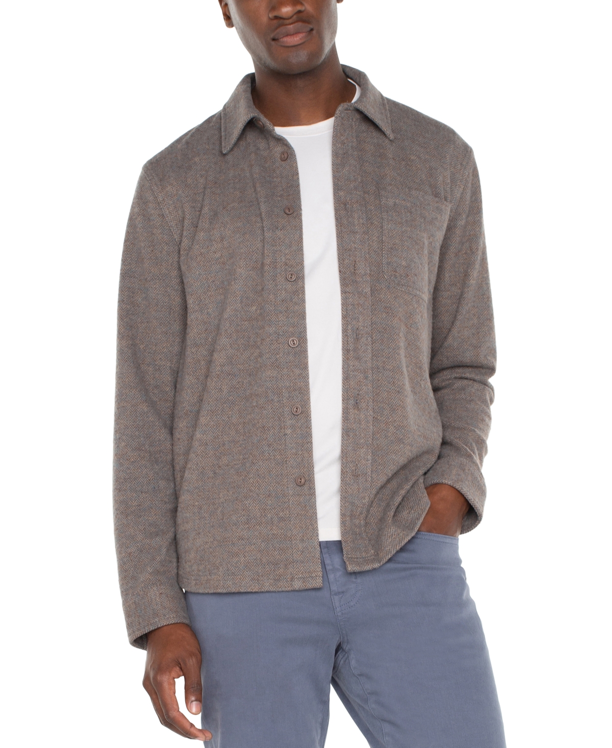 Liverpool Los Angeles Men's Knit Button-Up Shirt