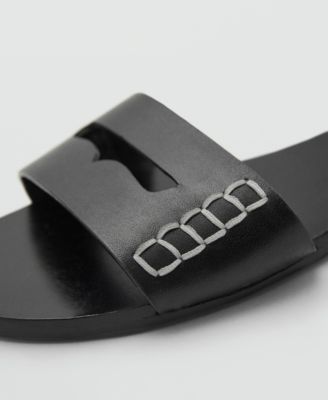 Women's Wide Strap Leather Sandals