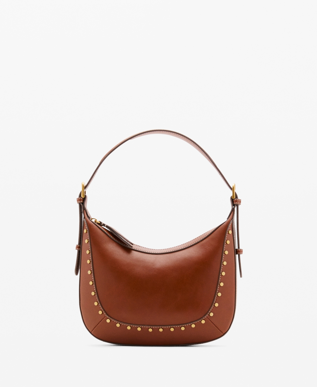 Women's Small Studded Shoulder Bag - Leather