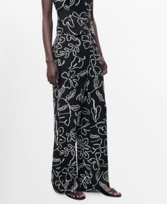 Women's Floral Print Straight Pants