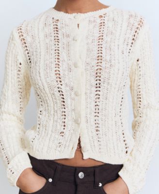 Women's Openwork Knit Cardigan