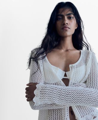 Women's Crochet Buttoned Cardigan