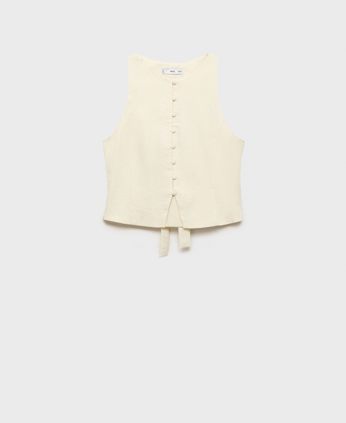 Women's Back-Tie Vest - Beige