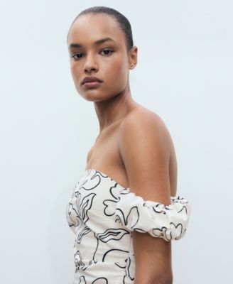 Women's Strapless Floral Dress