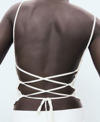 Women's Open Back Crochet Top