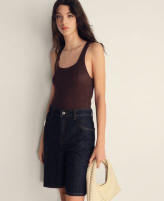 Women's High-Rise Straight Bermuda Shorts