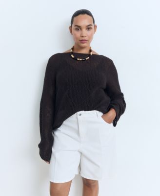 Women's Straight-Fit High-Waist Bermuda Shorts