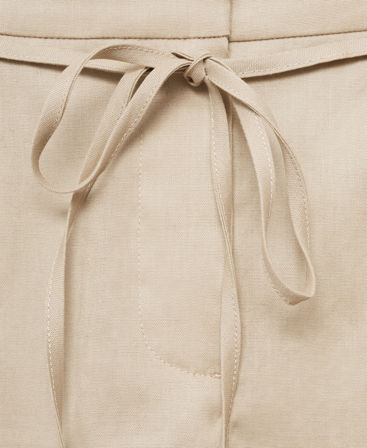 Mango Women's Bow Belt Linen Shorts In Sand