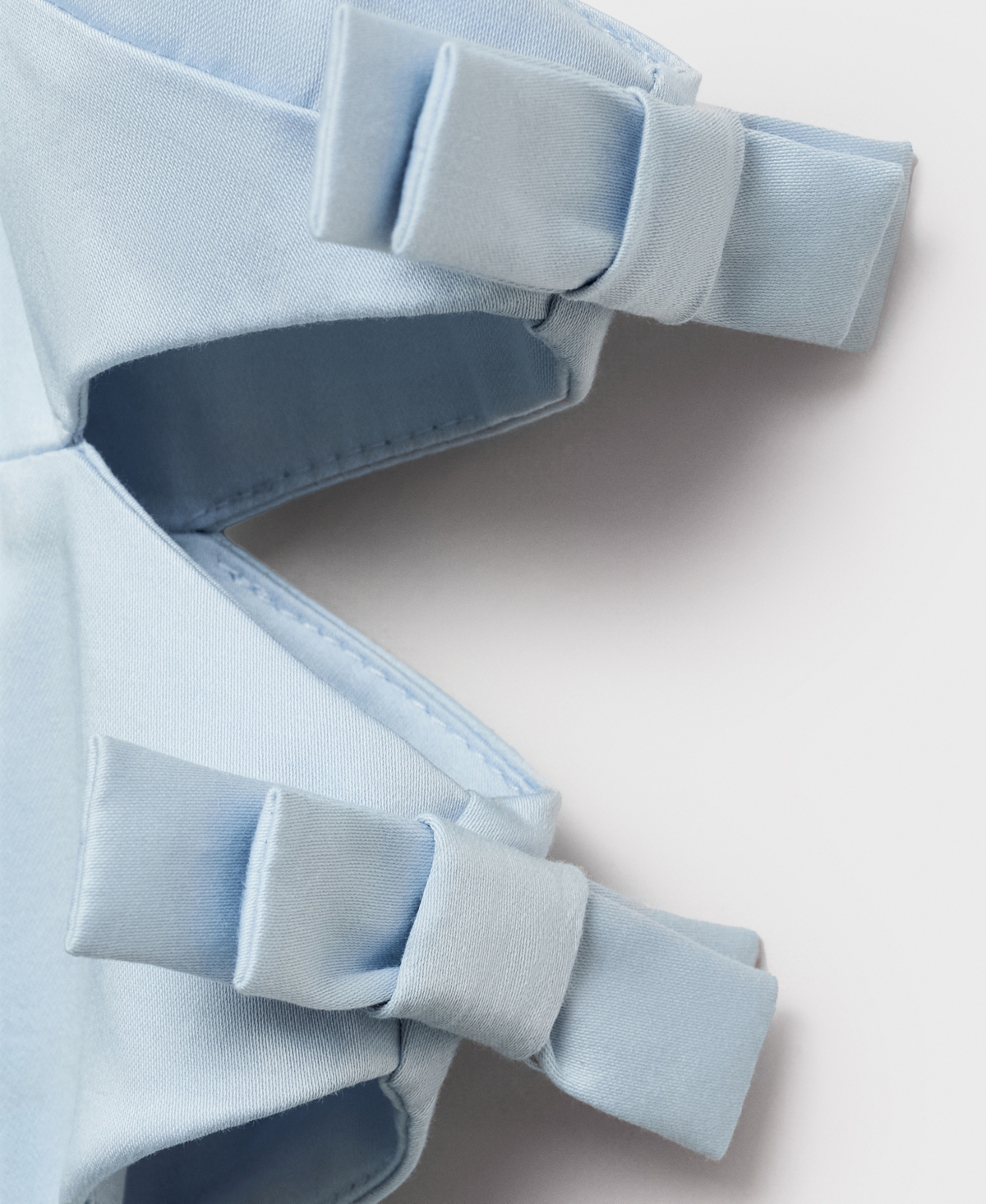 Mango Cut Out Mini Dress With Bow Detailing In Blue