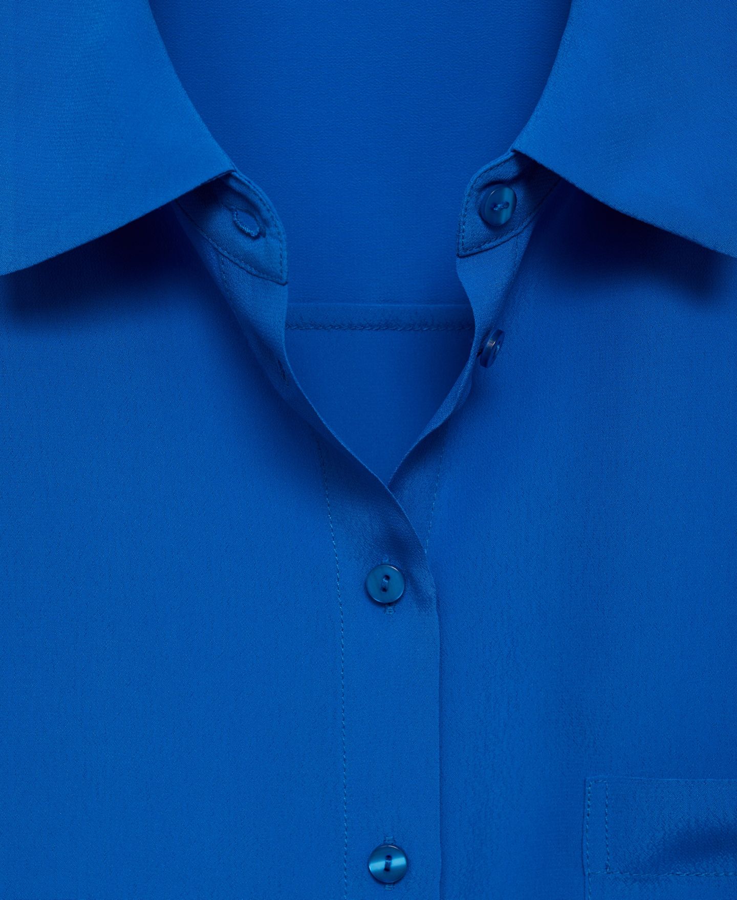 Женская рубашка Mango Short Sleeve, цвет: Синий — фото 7