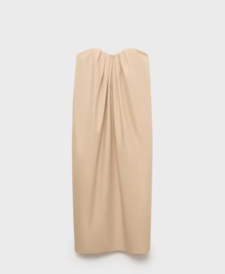 MANGO - Women's Cotton Sweetheart Neckline Dress