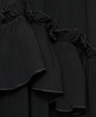 Women's Maxi Strapless Ruffled Dress