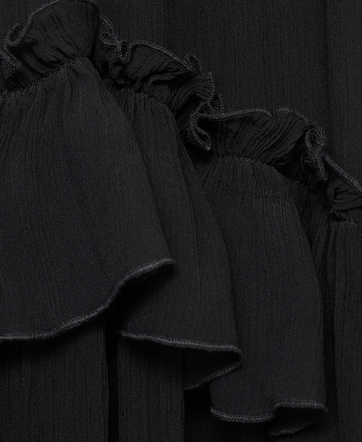 Mango Strapless Ruffle Maxi Dress In Black