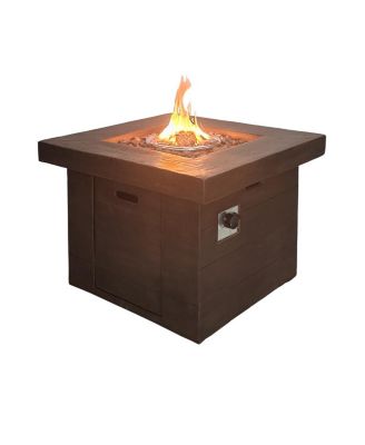 32 in. Square Fire Pit - Brown