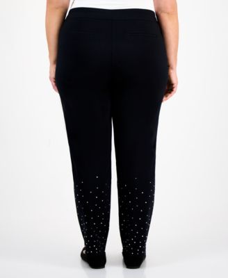 Rhinestone Pearl Embellished Pull-On Cambridge Pants, Macy's Exclusive