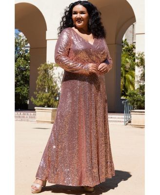 Women's Long Sleeve Sequin Formal Dress