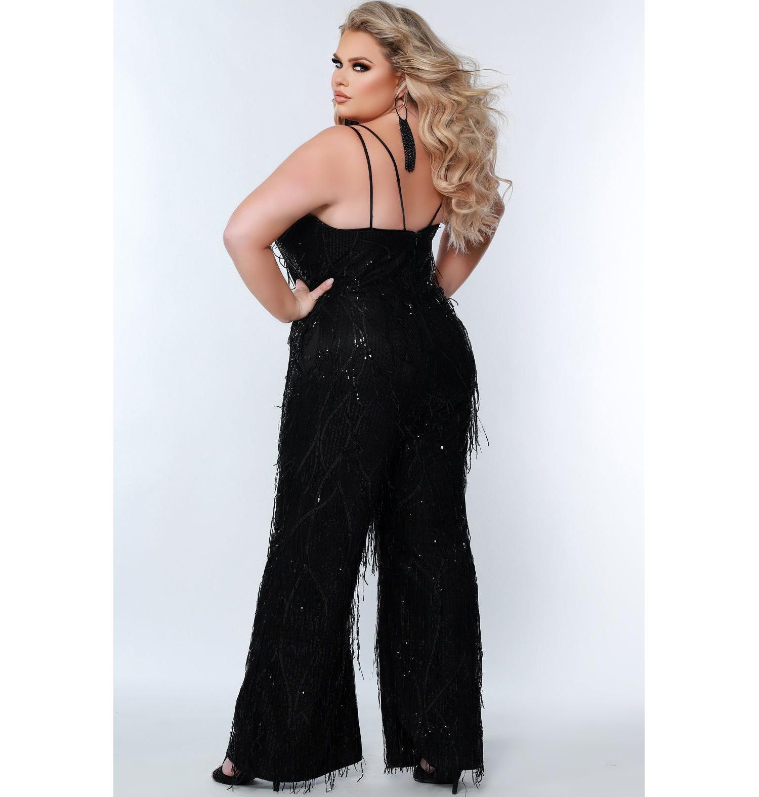 Women's Sequin Jumpsuit with Fringe