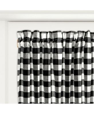 Plaid Country Farmhouse French Door Curtain Panel With Matching Tieback - 25W x 40L, Yellow