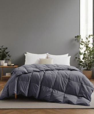 Lightweight White Goose Down Feather Fiber Comforter, Twin