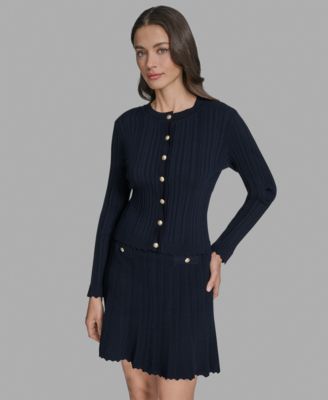 Women's Textured-Knit Cropped Cardigan