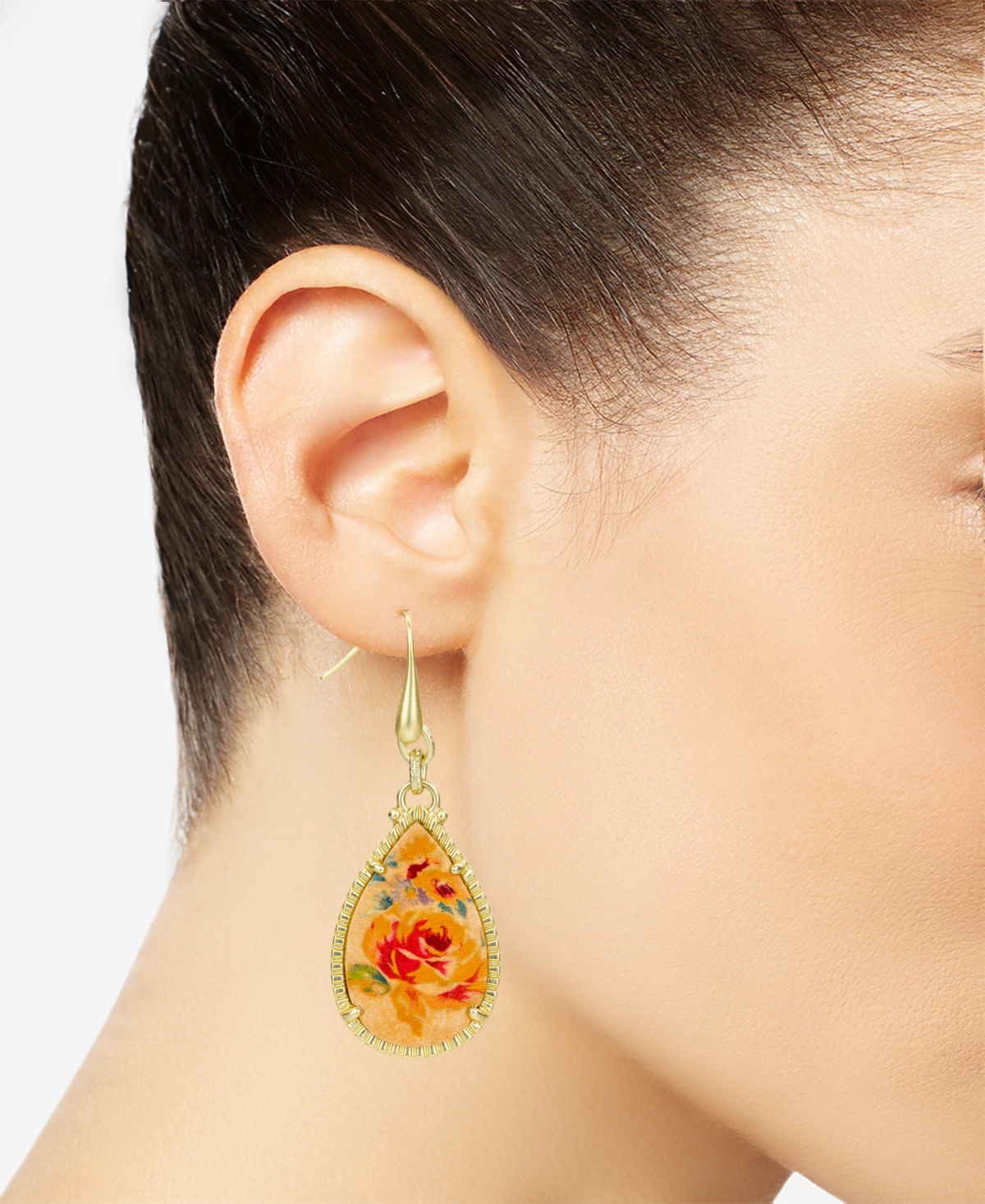 Patricia Nash Aegean Blooms Teardrop Earrings In Gray