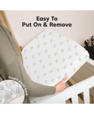 2pk Soothe Fitted Crib Sheets Neutral, Baby Crib Sheets, Fits Standard Nursery Baby Mattress