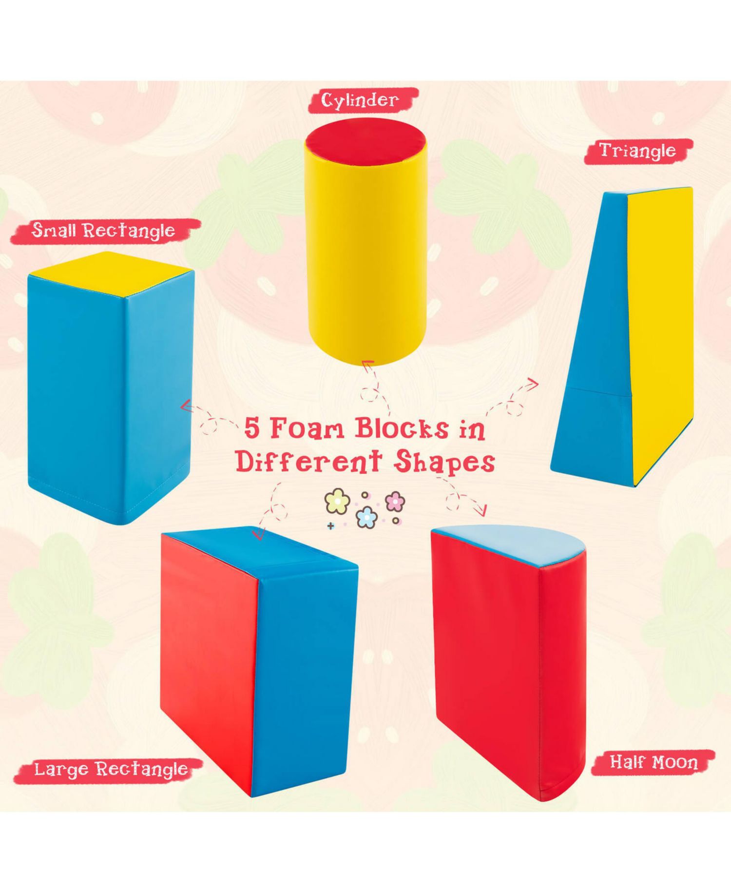 5PCS Kids Climb and Crawl Activity Playset Soft Foam Block Toddler Play Structure