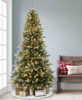 Puleo 7.5 ft. Pre-Lit Glistening Acadia Spruce Artificial Christmas Tree