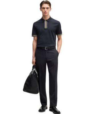 Men's Interlock-Cotton Contrast Tipping Polo