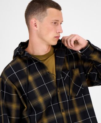 Men's Ebhood Cotton Plaid Hooded Shirt