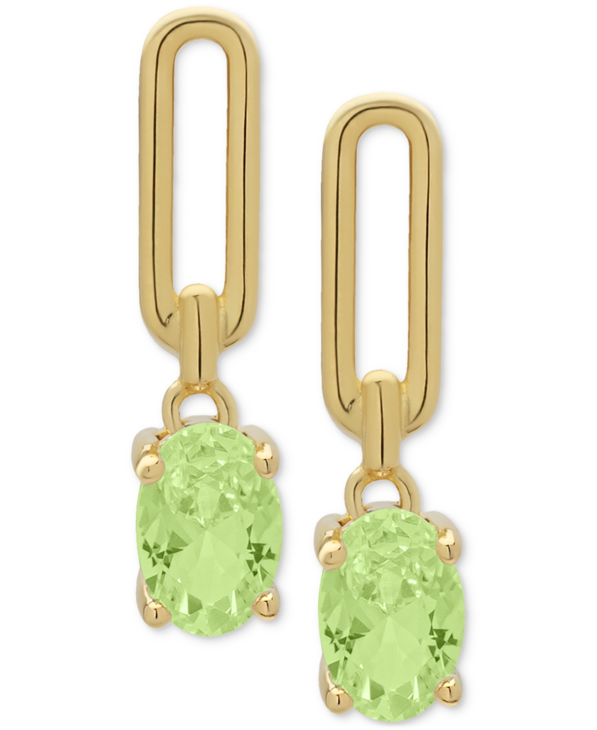 Peridot (1 ct. t.w.) Oval Drop Earrings in 14k Gold over Sterling Silver - Peridot
