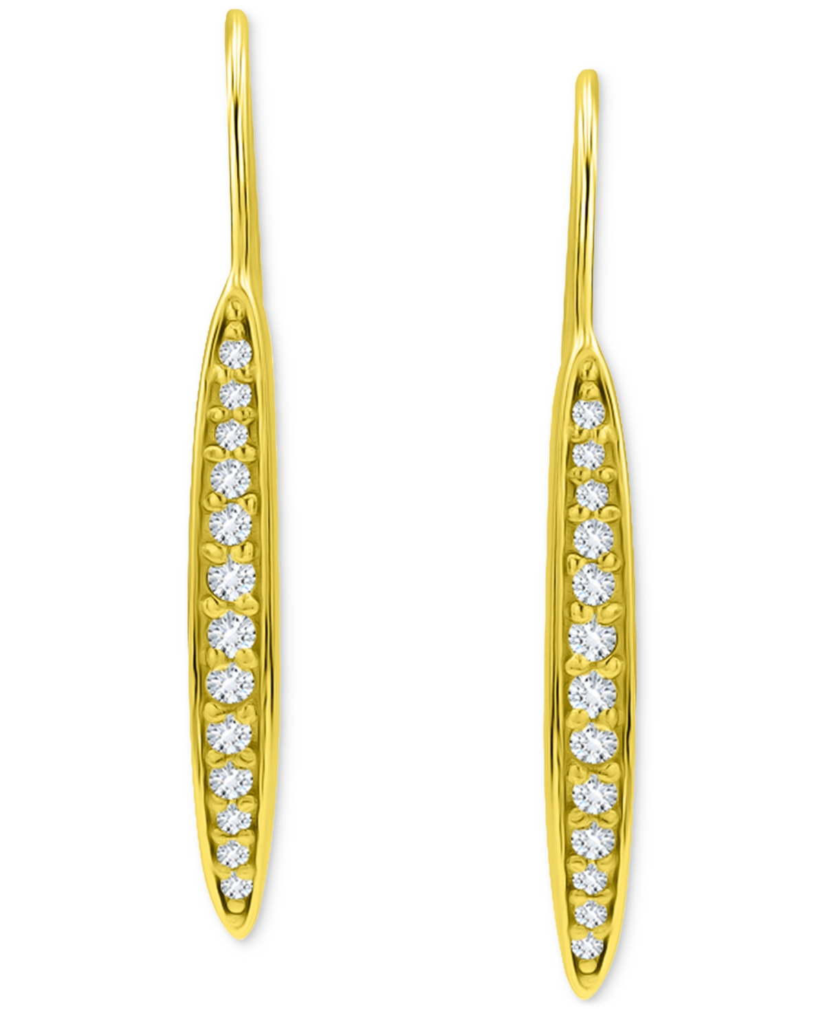 Giani Bernini Pave Bar Linear Drop Earrings In Sterling Silver, Macy's Exclusive In Gold