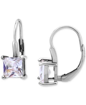 Giani Bernini - Square Cubic Zirconia Leverback Earrings in Sterling Silver