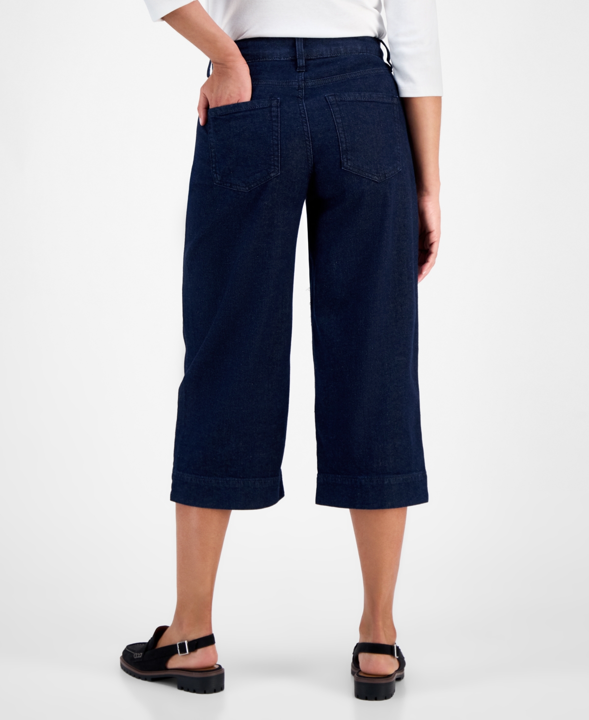 Style & Co Women's High Rise Culotte Jeans, Macy's Exclusive In Blue